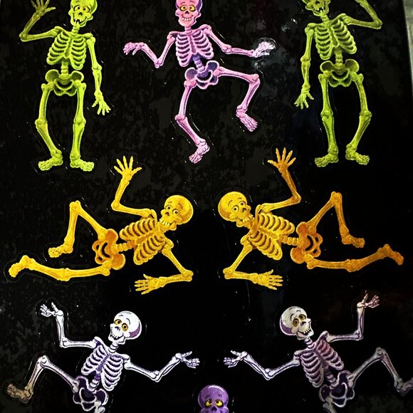 Vintage Sandylion Skeleton Stickers Halloween New Sealed Rare Goth Scrap… - Picture 3 of 10